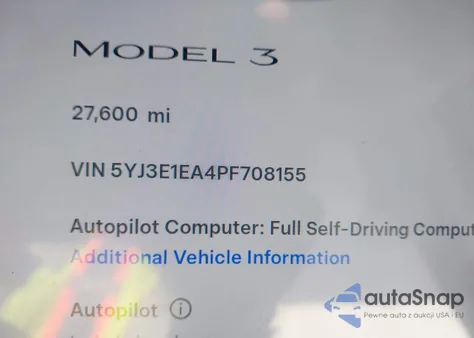 2023 Tesla Model 3 Rear-Wheel Drive from USA, damaged, VIN 5YJ3E1EA4PF708155